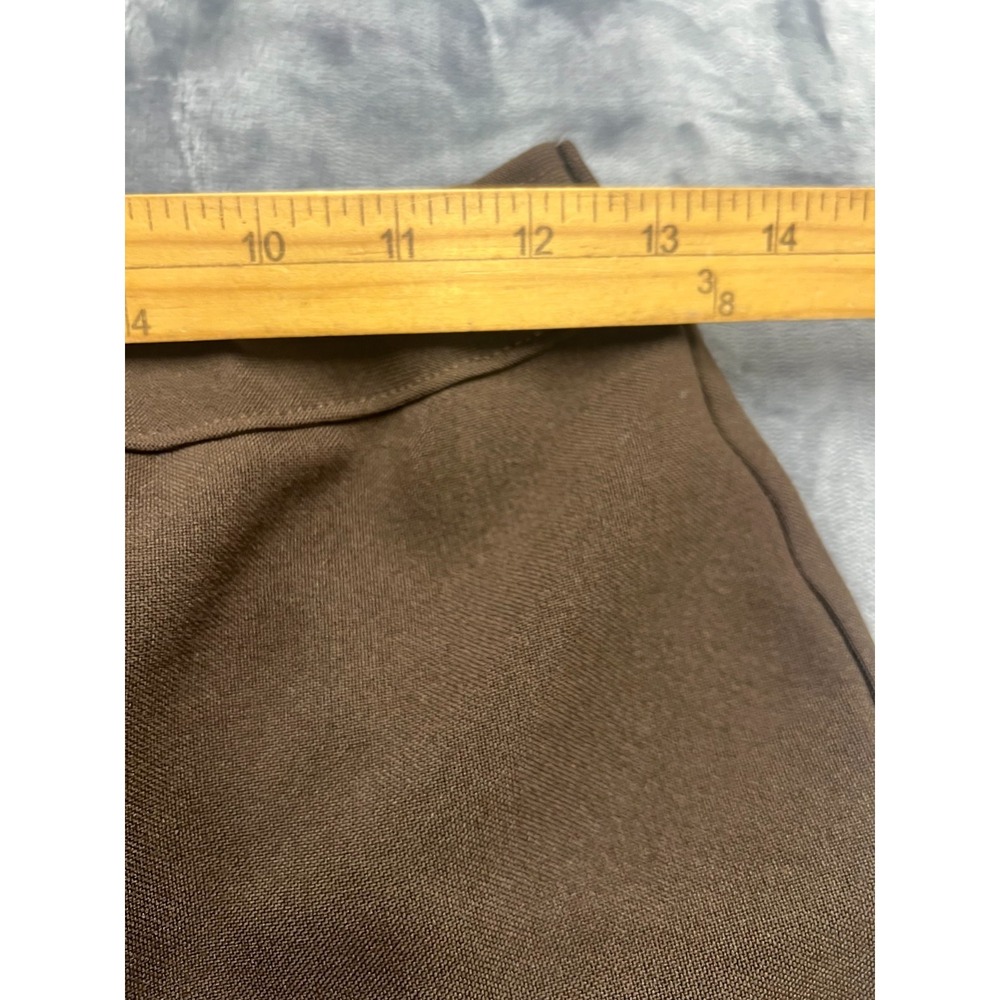 Vintage Levis Bend Over Dress Pants Womens 12 Brown Straight Flat Front Pull On - Picture 3 of 7
